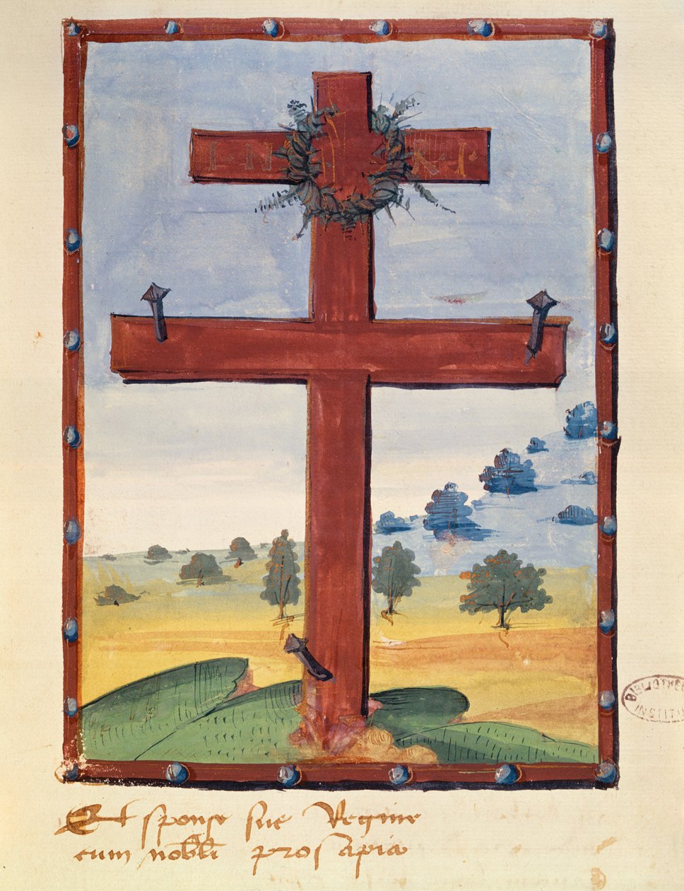 Lothringer Kreuz, Miniatur aus einem Manuskript über Rene II (1451-1508), Herzog von Lothringen von French School
