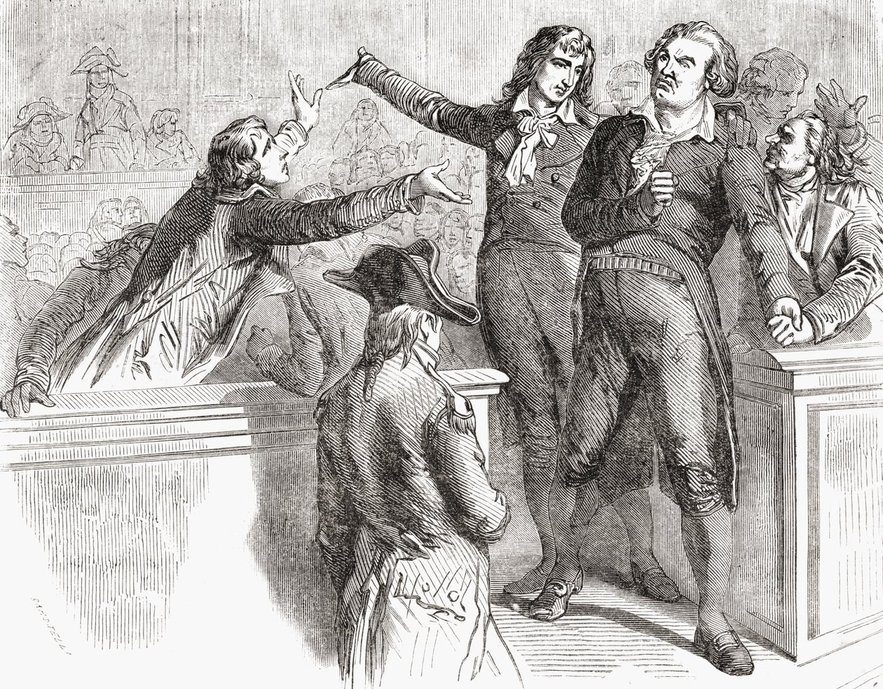 Danton und Desmoulins verteidigen sich vor dem Konvent, 30. März 1794, aus 