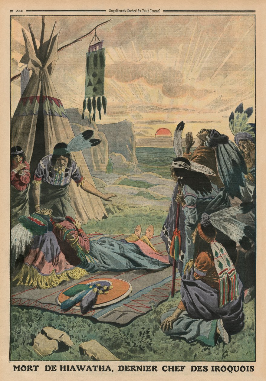 Tod von Hiawatha, Rückseitige Illustration aus 