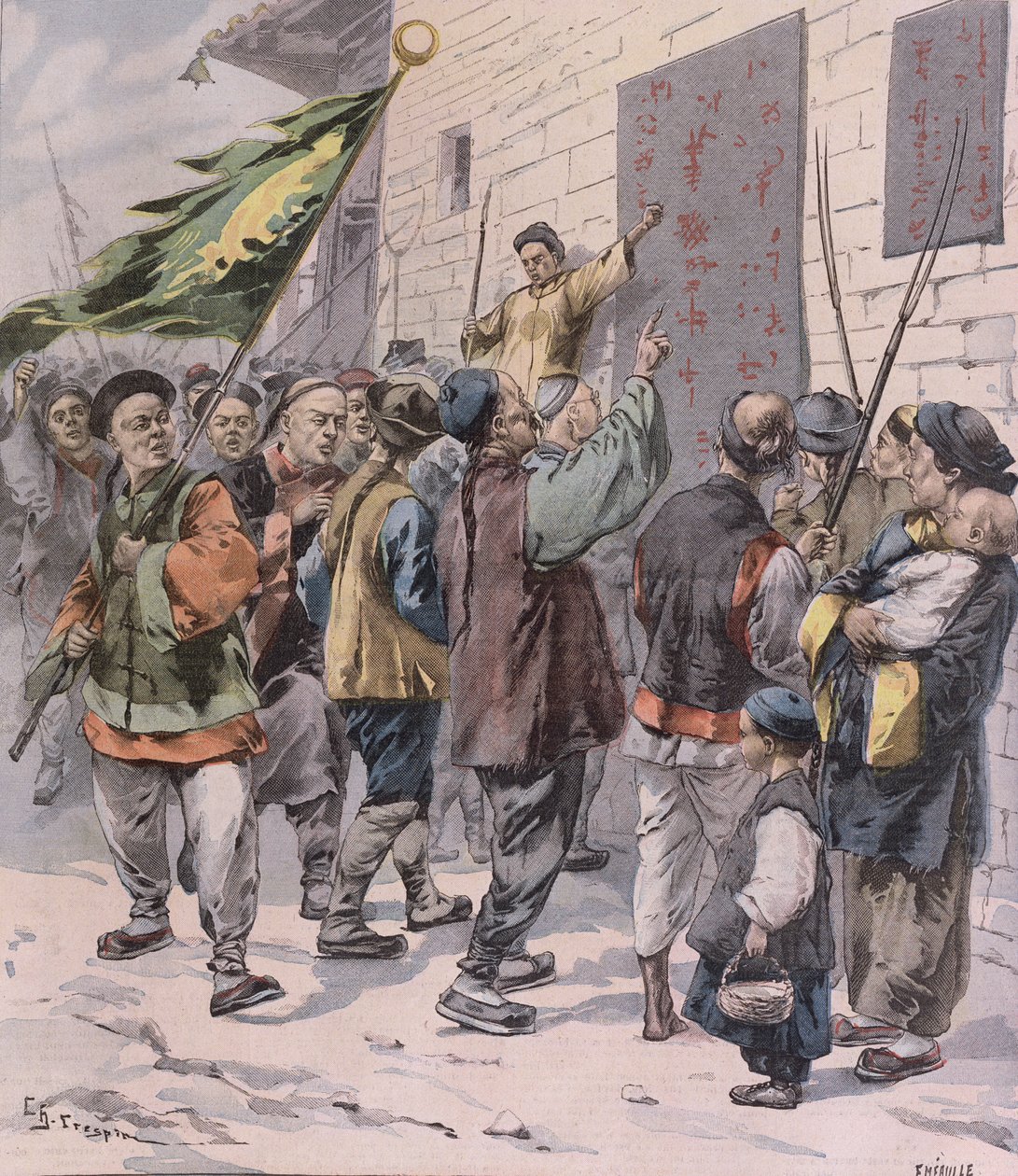 Tod den Ausländern, aus Le Petit Parisien, 15. Juli 1900 von French School