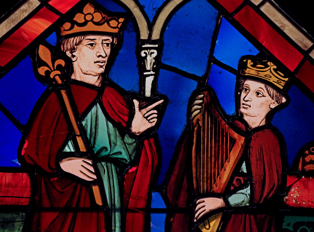 Darstellung von David und Saul, aus der Ste Chapelle, Bay B von French School