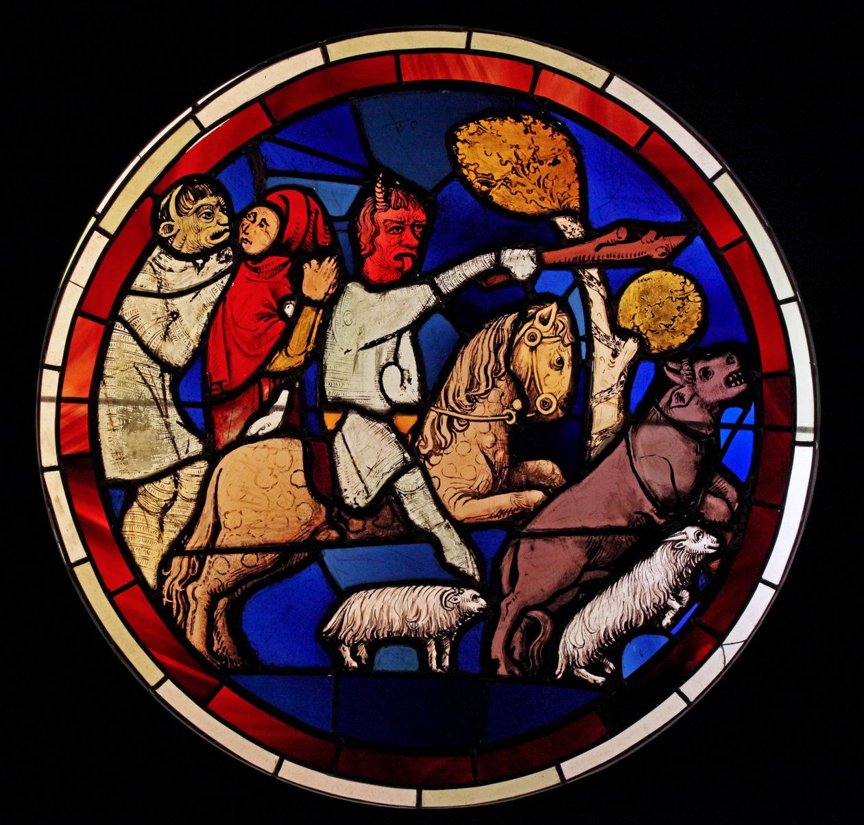 Darstellung von Hiob, der seine Herde verliert, aus der Ste Chapelle, Bay D von French School