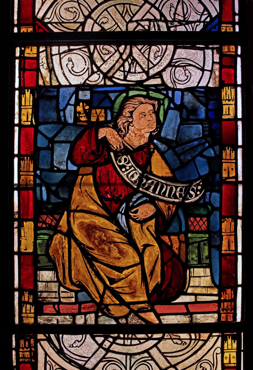 Darstellung von St. Johannes: Grisaille aus der Kapelle des Schlosses, Rouen? von French School