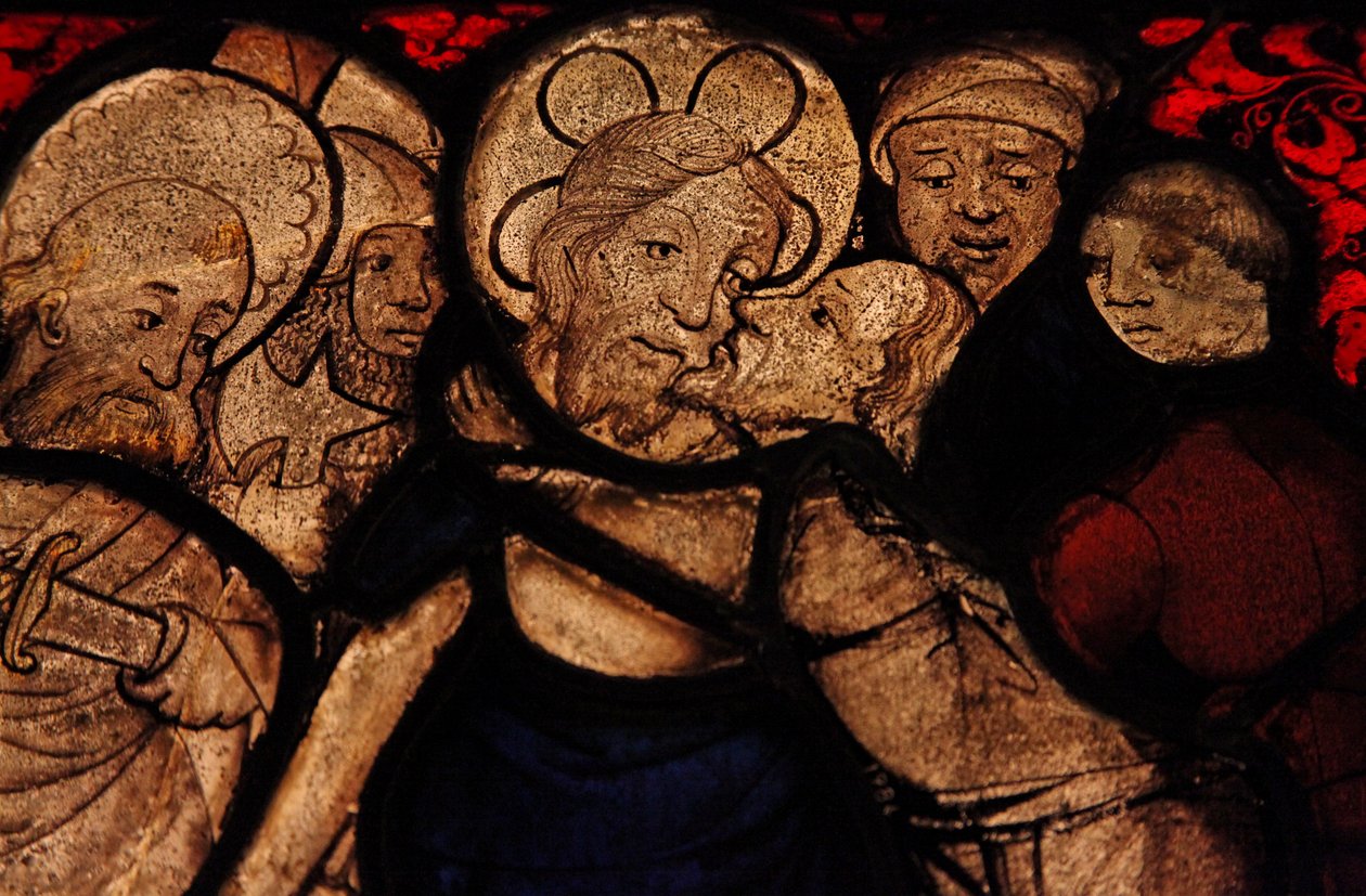 Detail aus dem Verrat durch Judas, ursprünglich aus der Kirche von Betton, Bretagne von French School