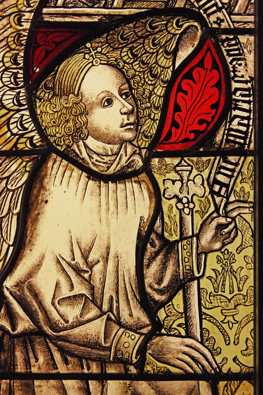 Der Engel Gabriel bei der Verkündigung, ursprünglich aus dem Oberrhein von French School