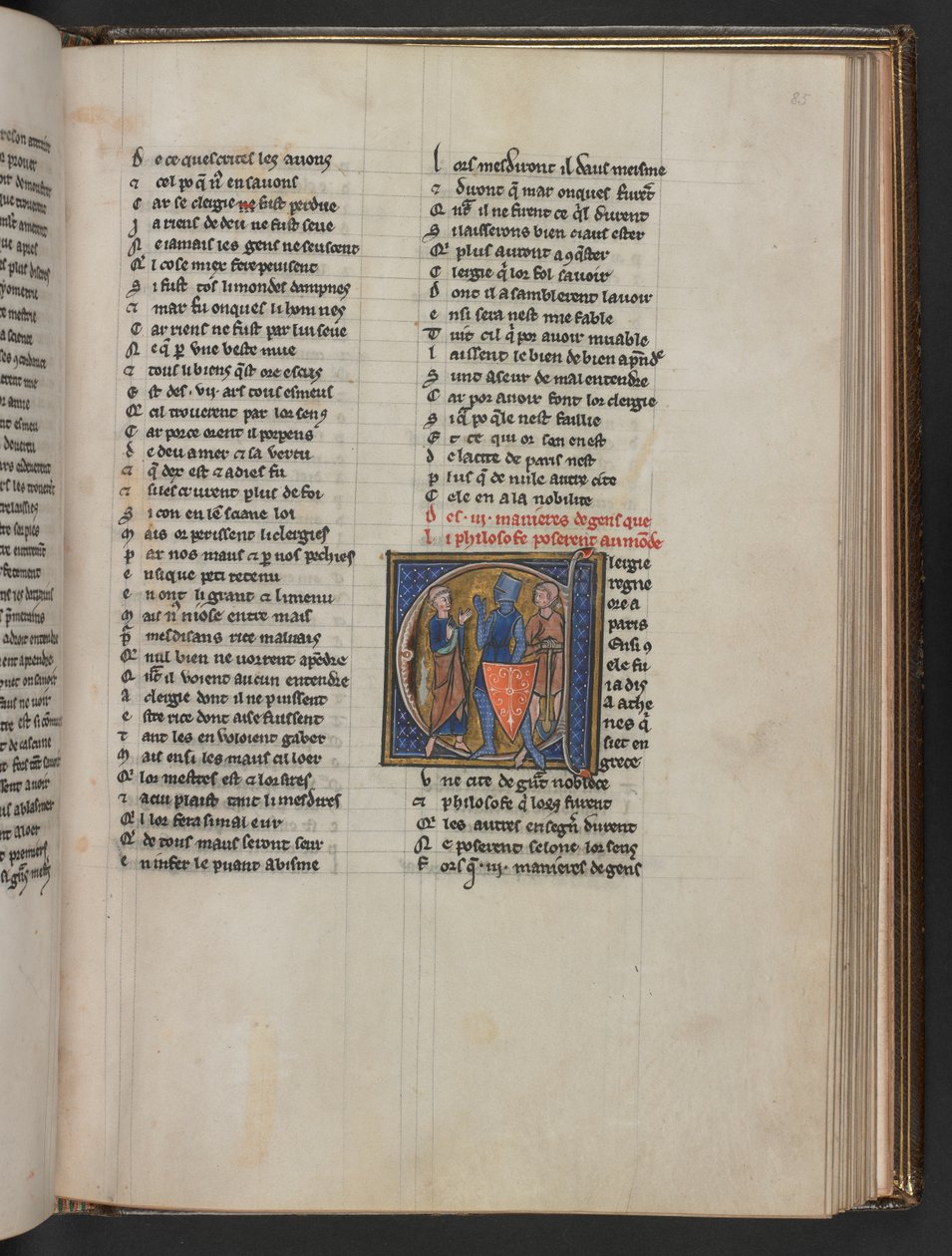 Des III manieres de gens que li philosophe poserent au monde, aus Aldobrandino von Siena, Le Régime du corps; Gautier von Metz, L