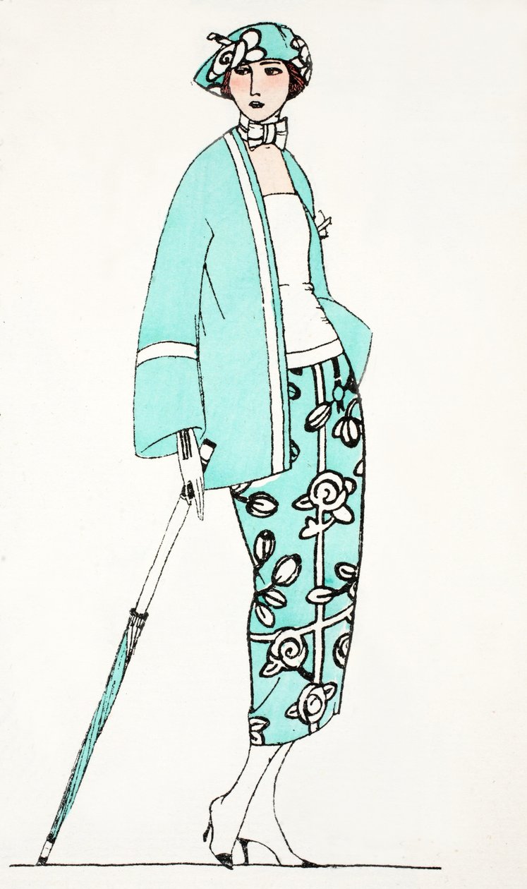 Entwurf für ein Tageskleid, ca. 1919 von French School