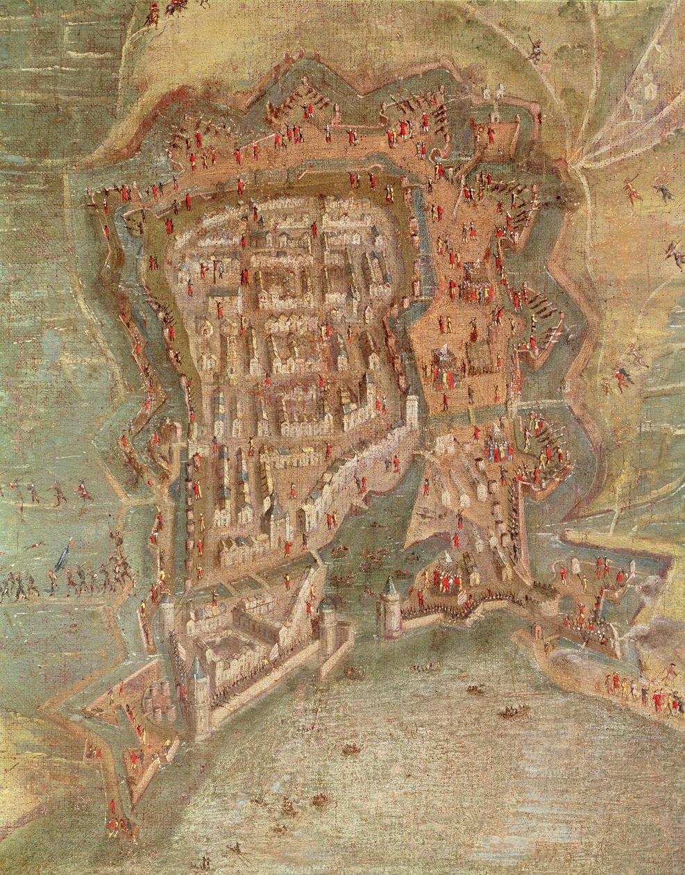 Detail - Die Belagerung von La Rochelle durch die Truppen von Kardinal Richelieu 1627-68 von French School