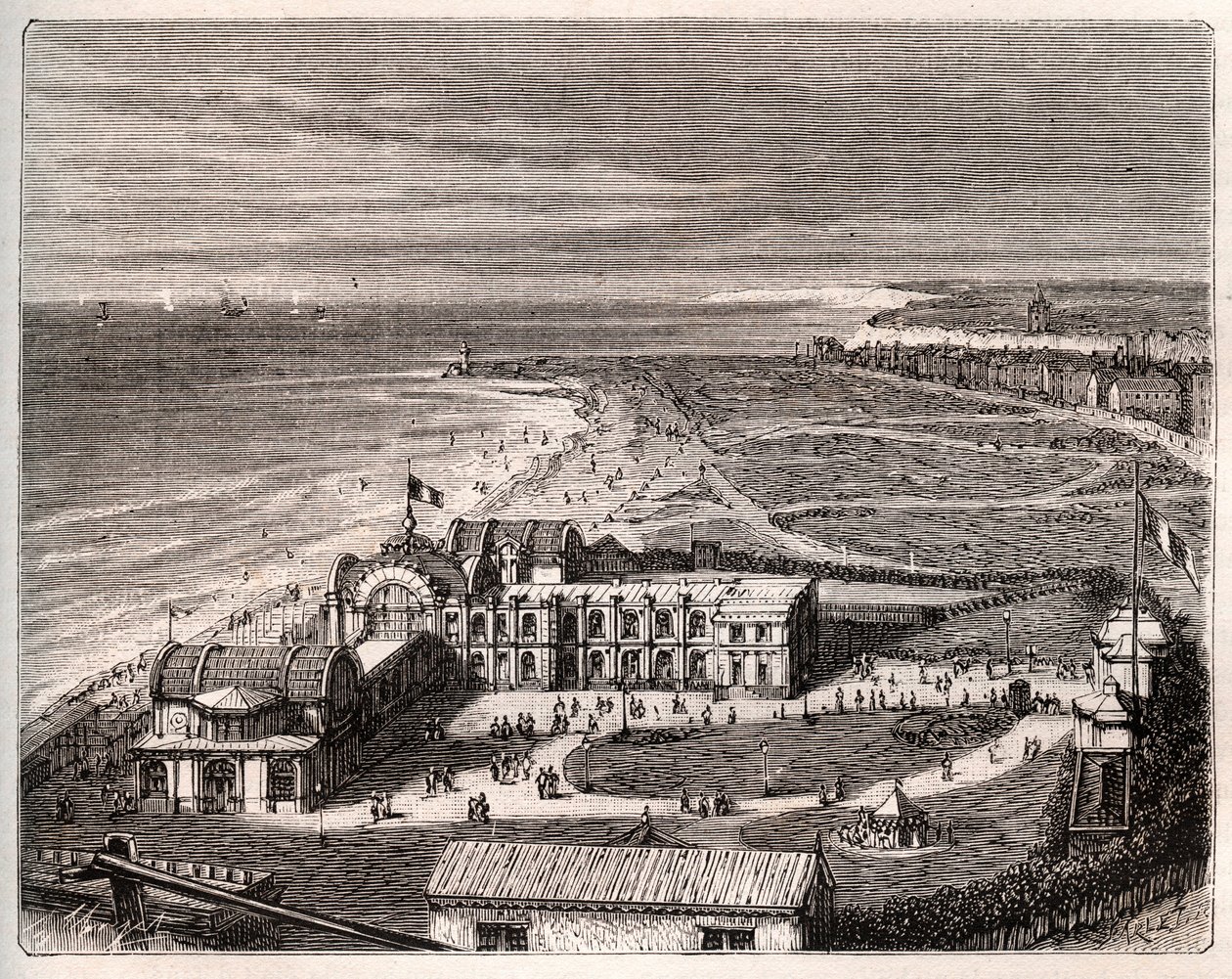 Dieppe - Normandie - Gravur in „La France illustree: geographie, histoire, administration statistique“ von V.A. Malt-Brown. 1884 von French School