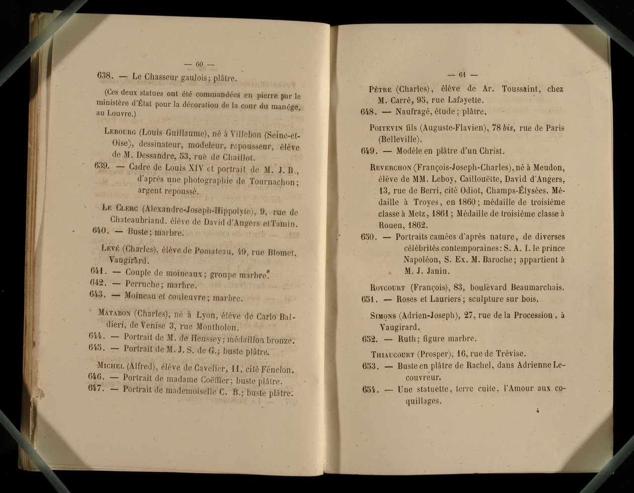 Doppelseite aus dem Salon des Refuses, 1863 von French School