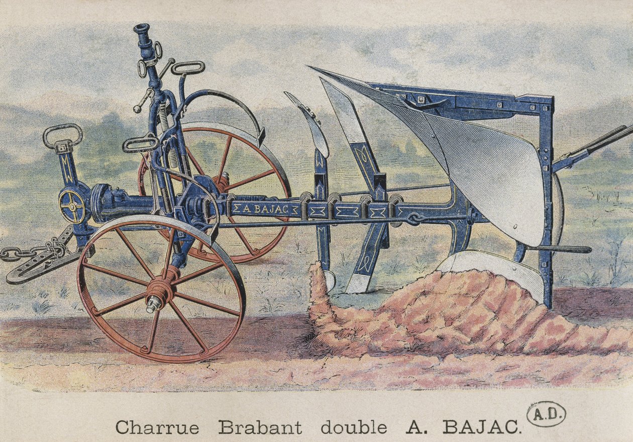 Doppelpflug Brabant, erfunden von Antoine Bajac, um 1900 von French School