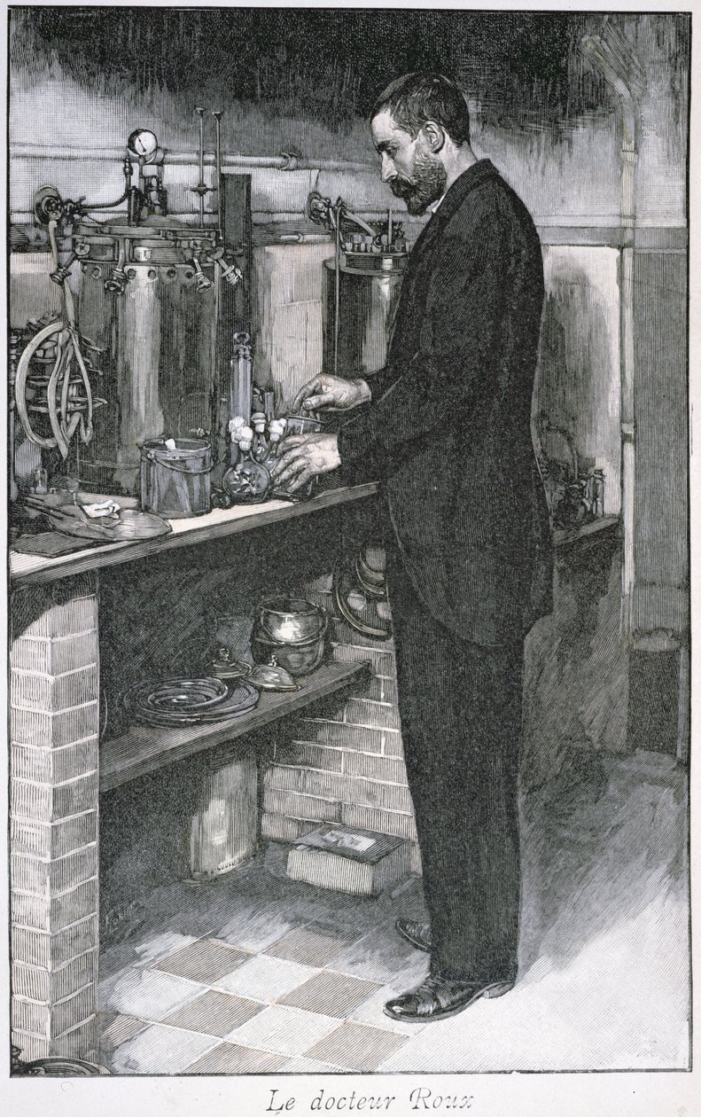 Dr. Pierre Emile Roux (1853-1933) aus La Revue Illustré, 1. Oktober 1894 von French School