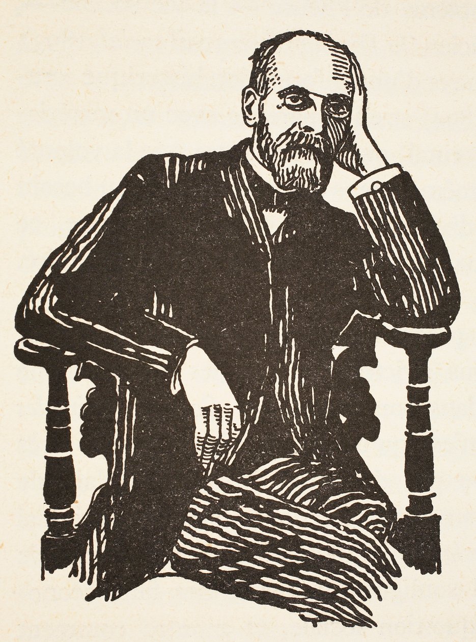 Durkheim, Kopie von Boris Mestchersky, Illustration aus Histoire de la Nation Francaise, Sciences, Bände I & II, von Gabriel Hanotaux, 1924 von French School