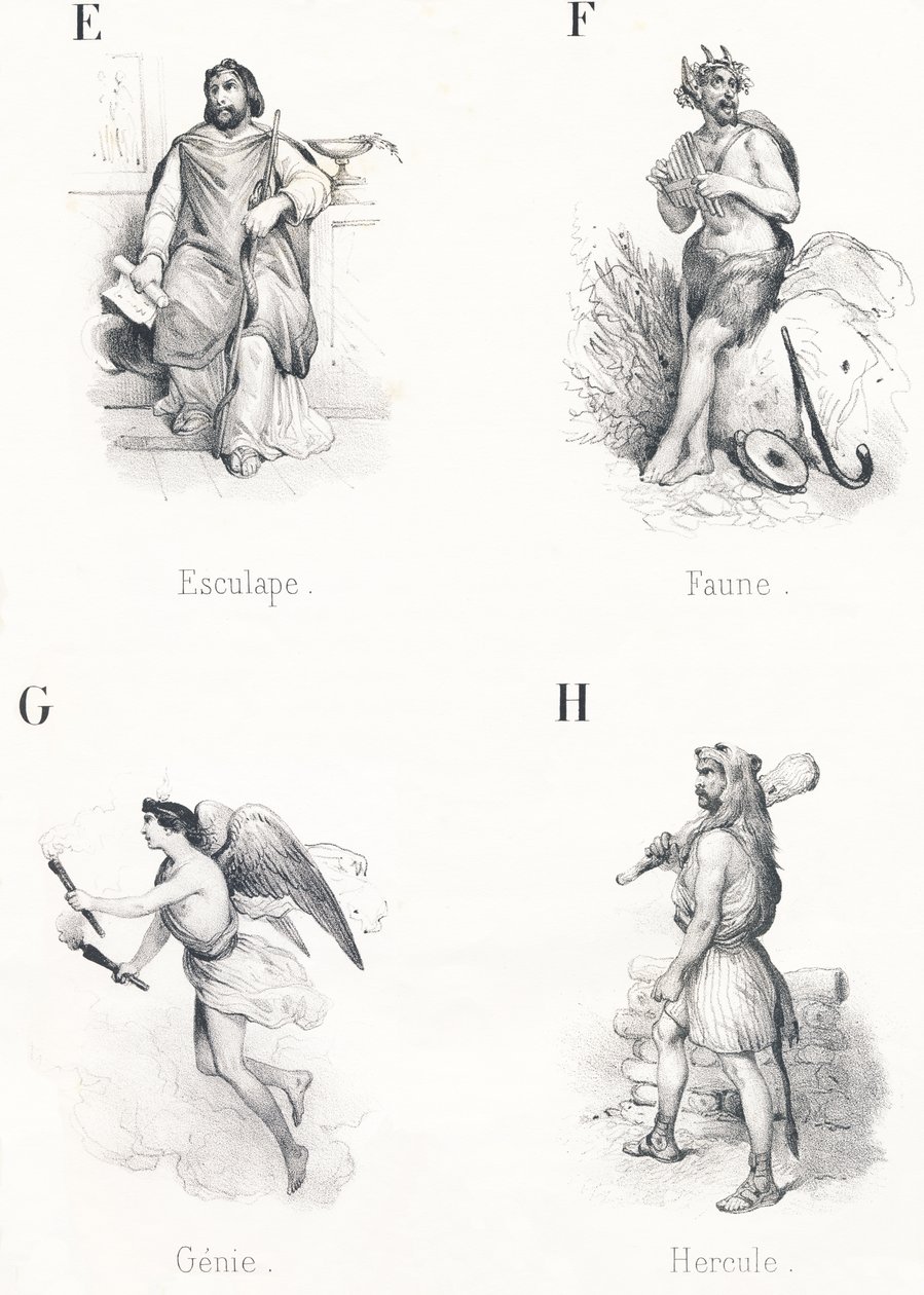 Äskulap, Fauna, Genie, Herkules von French School