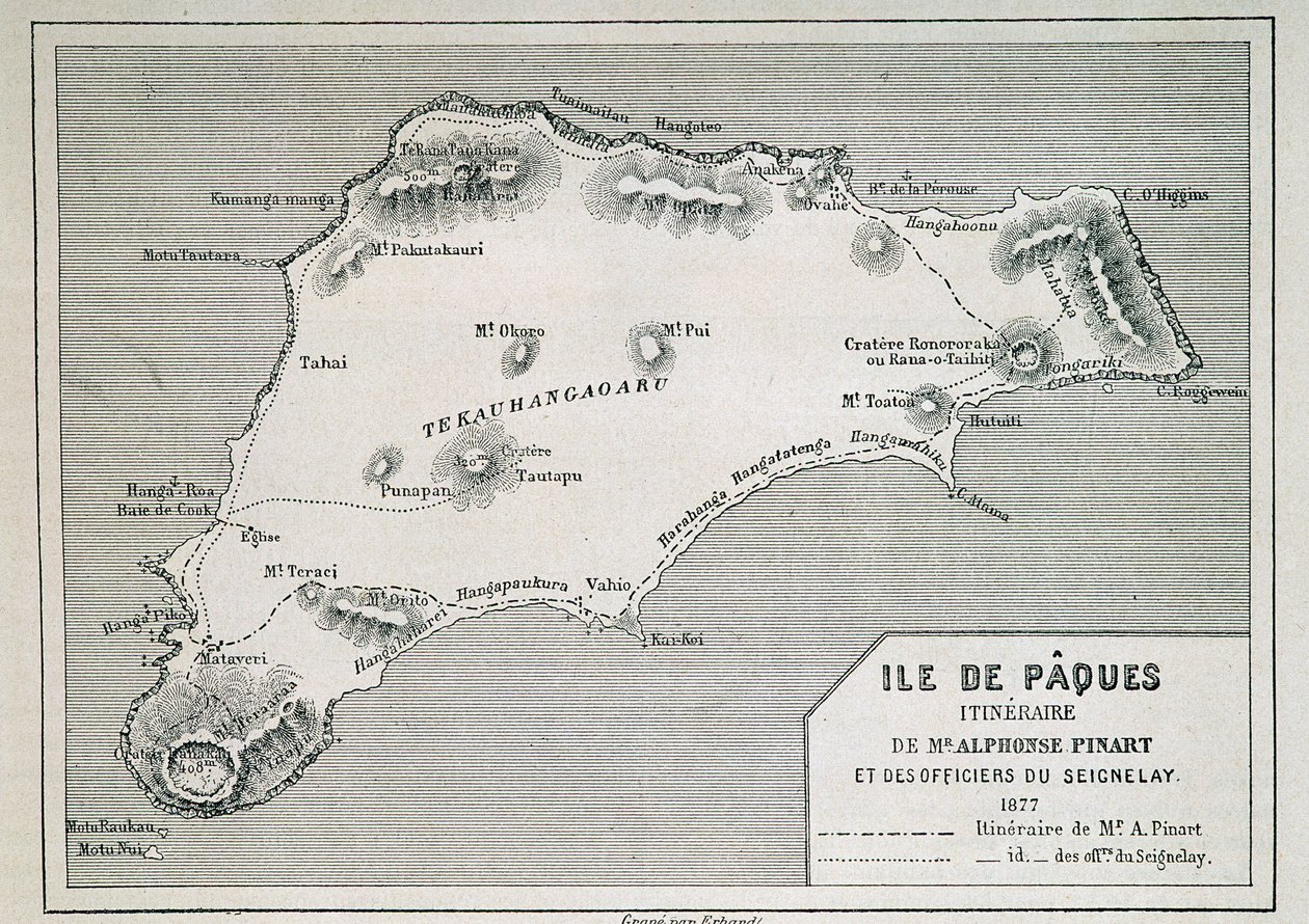 Osterinsel (Rapa Nui): Reiseroute von Herrn Pinart von French School