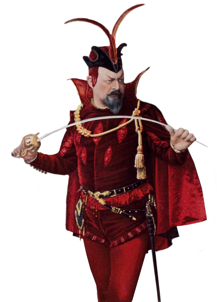 Edouard de Reszke in der Rolle des Mephistopheles - Edouard de Reszke (1853-1917) in der Rolle des Mephistopheles (Mephisto) in „Faust“ - in „The Theatre“ vom 01.09.1905 von French School