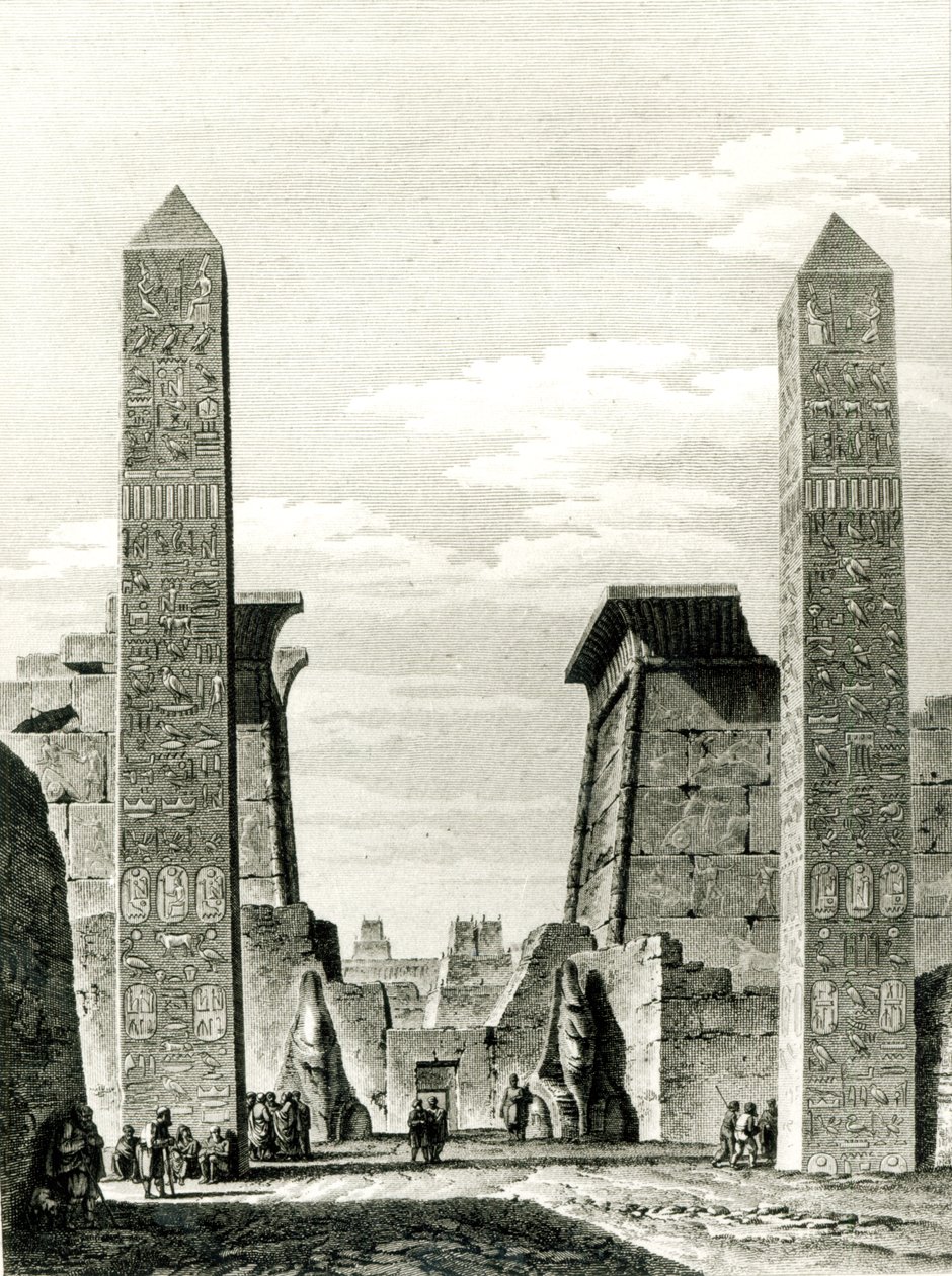 Eingang zum Luxor-Tempel, aus Voyage dans la Basse et dans la Haute-Egypte von Dominique Vivant Denon (1747-1825) 1802 von French School