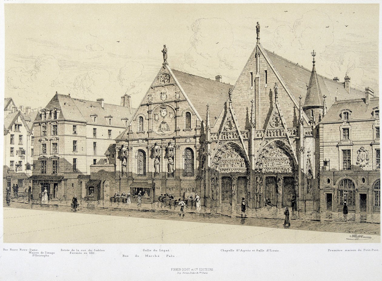 Eingang des Hôtel-Dieu, rue du Marché Palu, im Jahr 1590 - in 