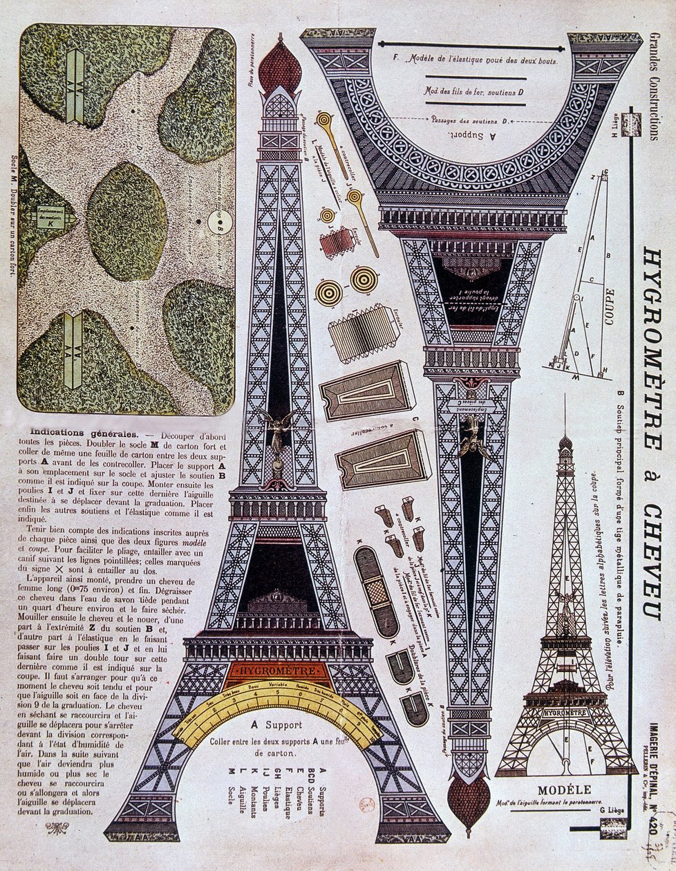 Epinal-Bild Nummer 420 (Große Konstruktion) von 1908 über den Eiffelturm von French School