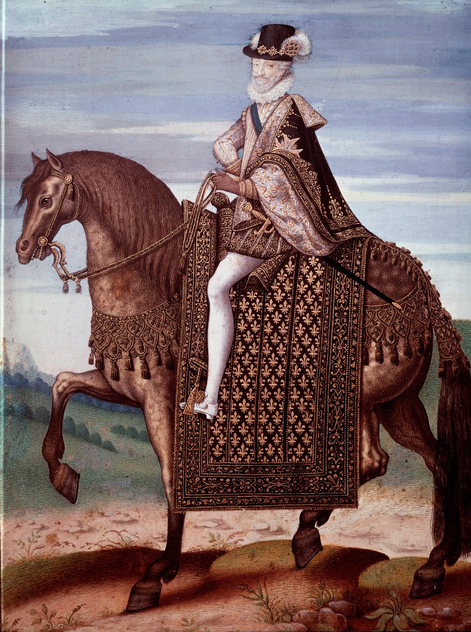 Reiterporträt von Heinrich IV. (1553-1610) König von Frankreich (Porträt von Heinrich IV. König von Frankreich) Anonymes Gemälde von French School