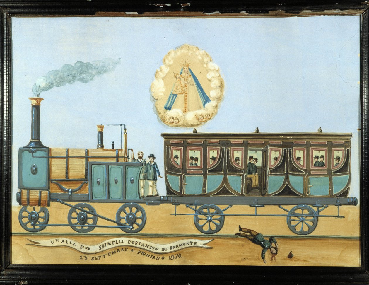 Ex-Voto für jemanden, der von einem Zug gefallen ist - Notre-Dame de Laghet von French School