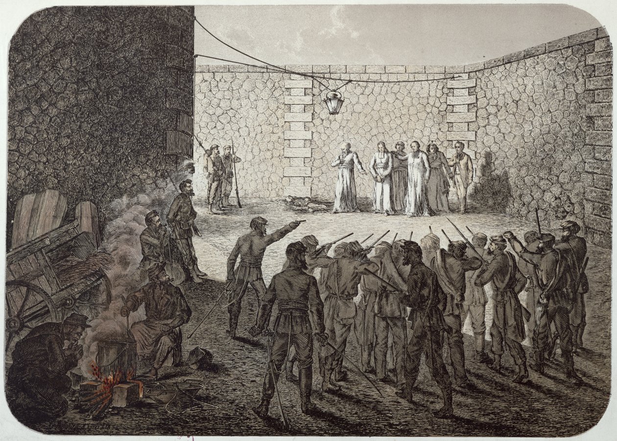 Hinrichtung von Geiseln während der Kommune, 1871 von French School