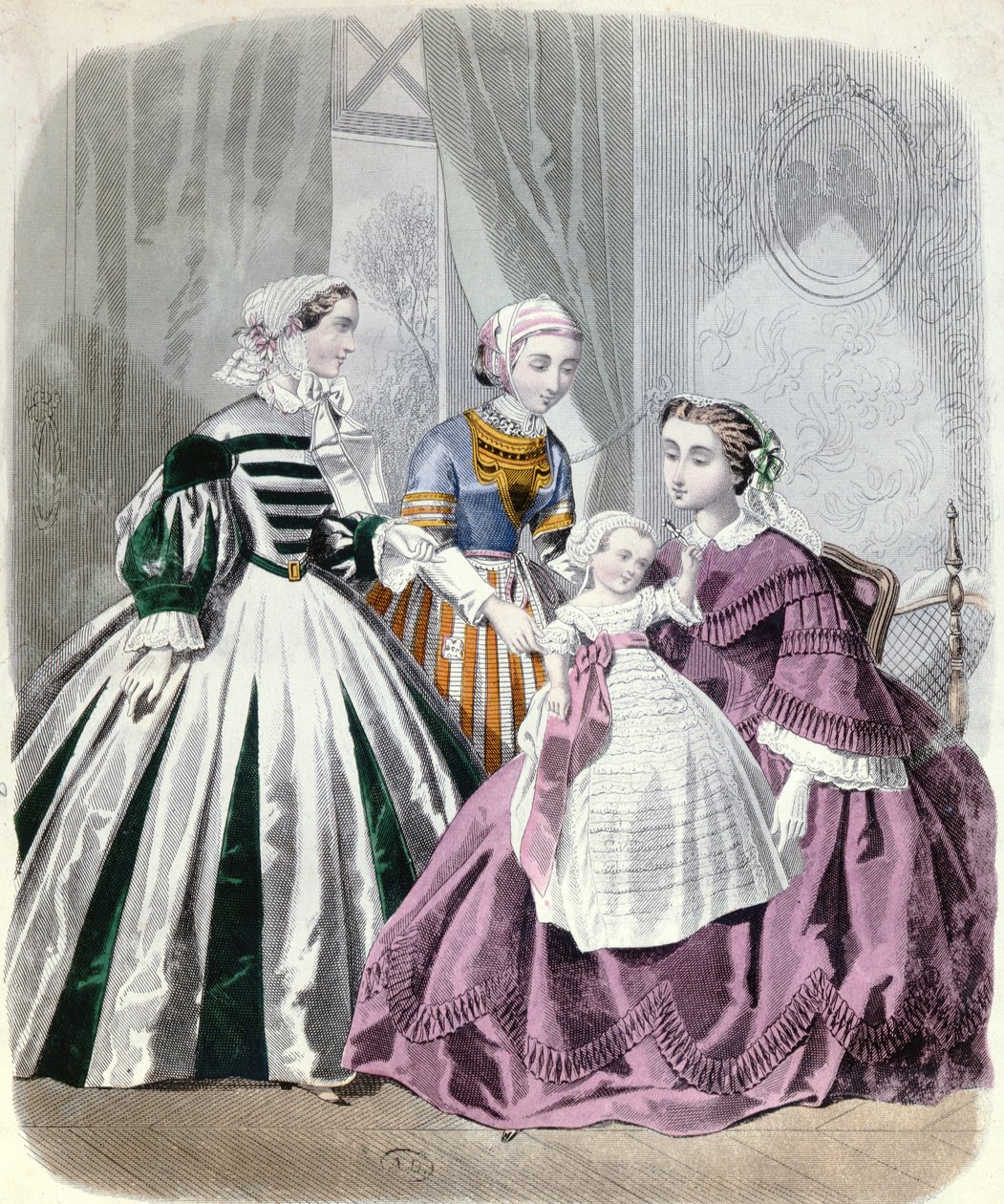 Modeplatte aus Le Monde Elegant 1859 (Farbstich) von French School