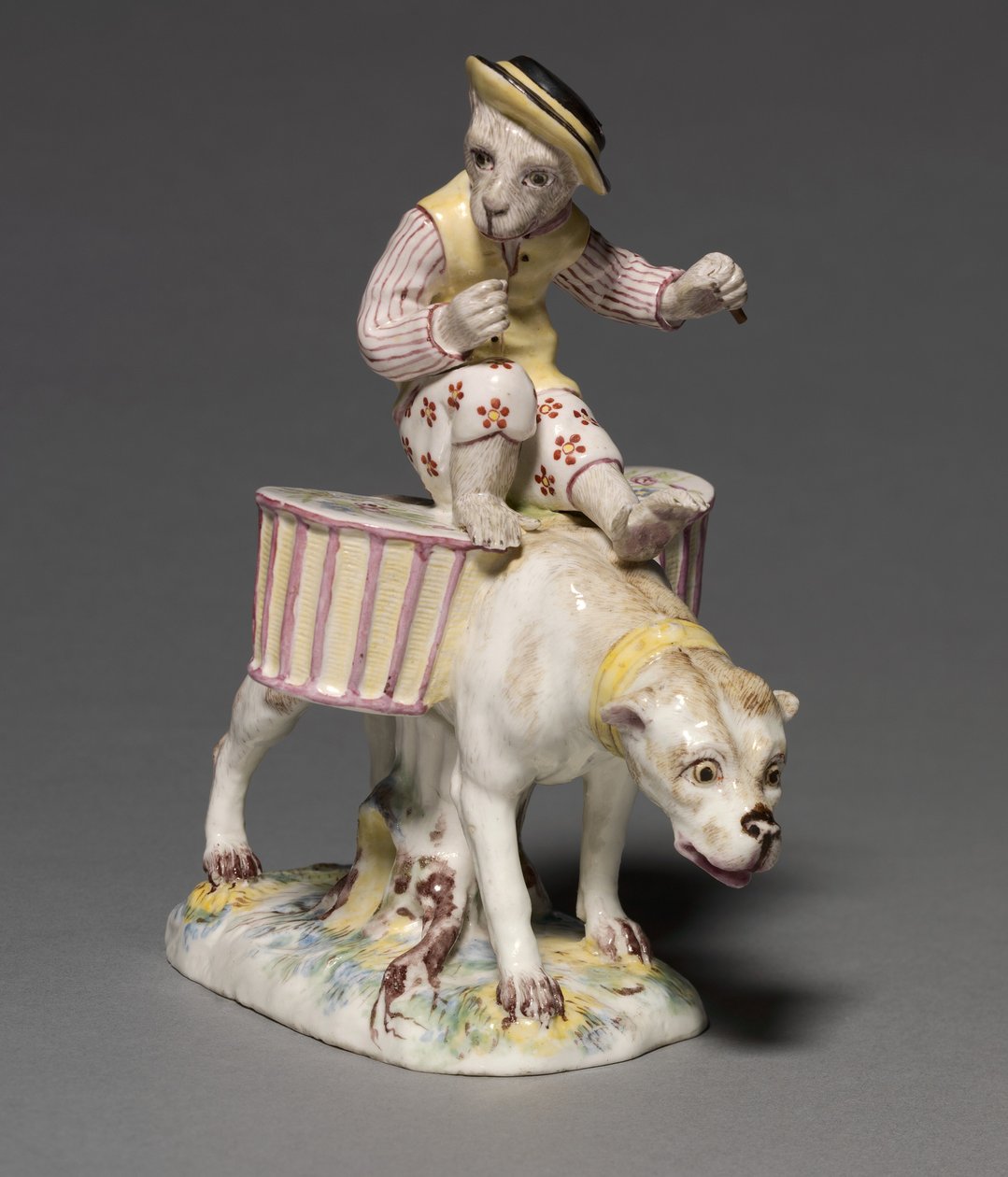 Figur eines Affen auf einem Hund, Hersteller Mennecy-Villeroy-Manufaktur, Frankreich, ca. 1760 von French School