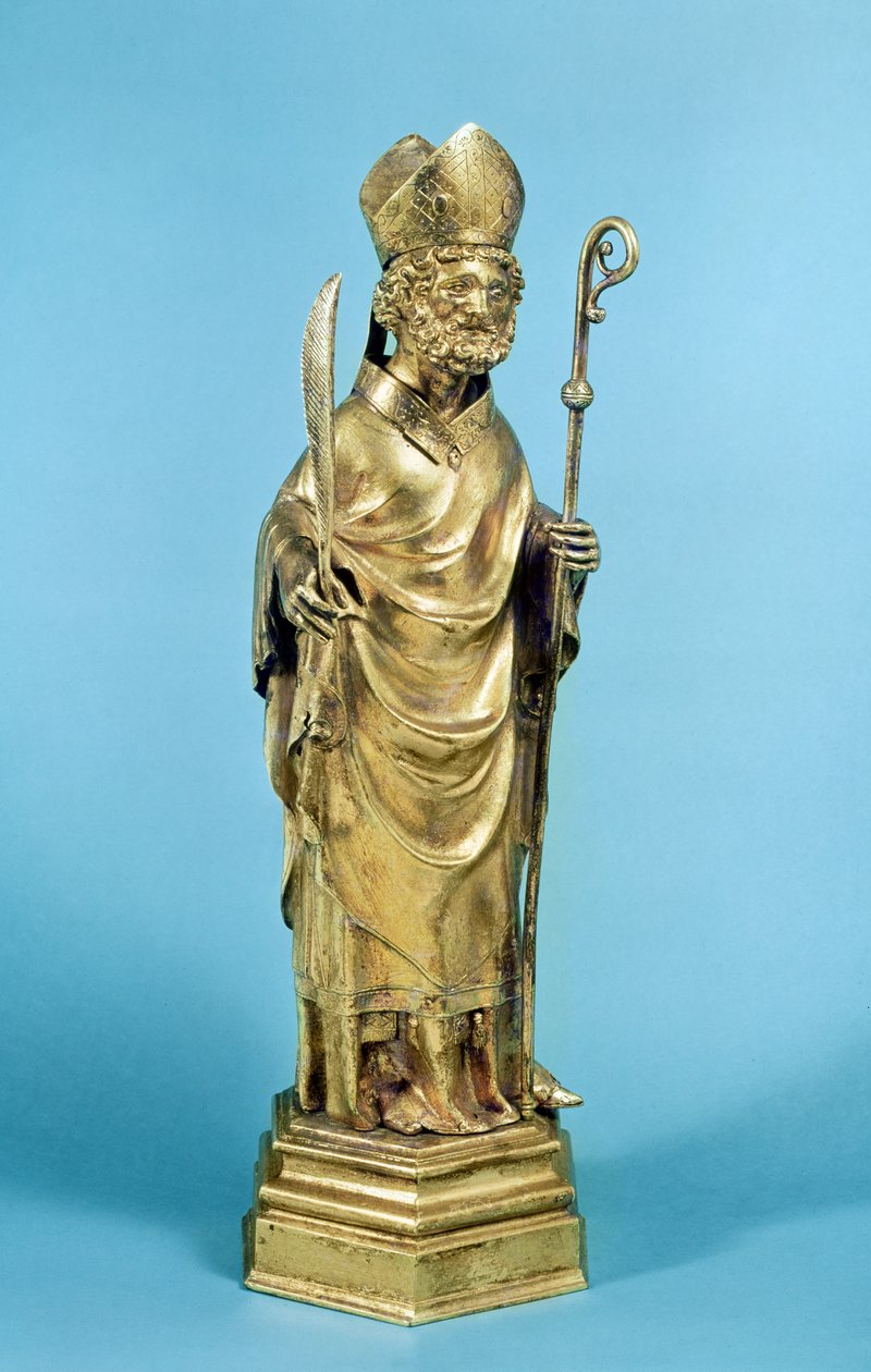 Figur eines Bischofs (vergoldetes Kupfer) von French School