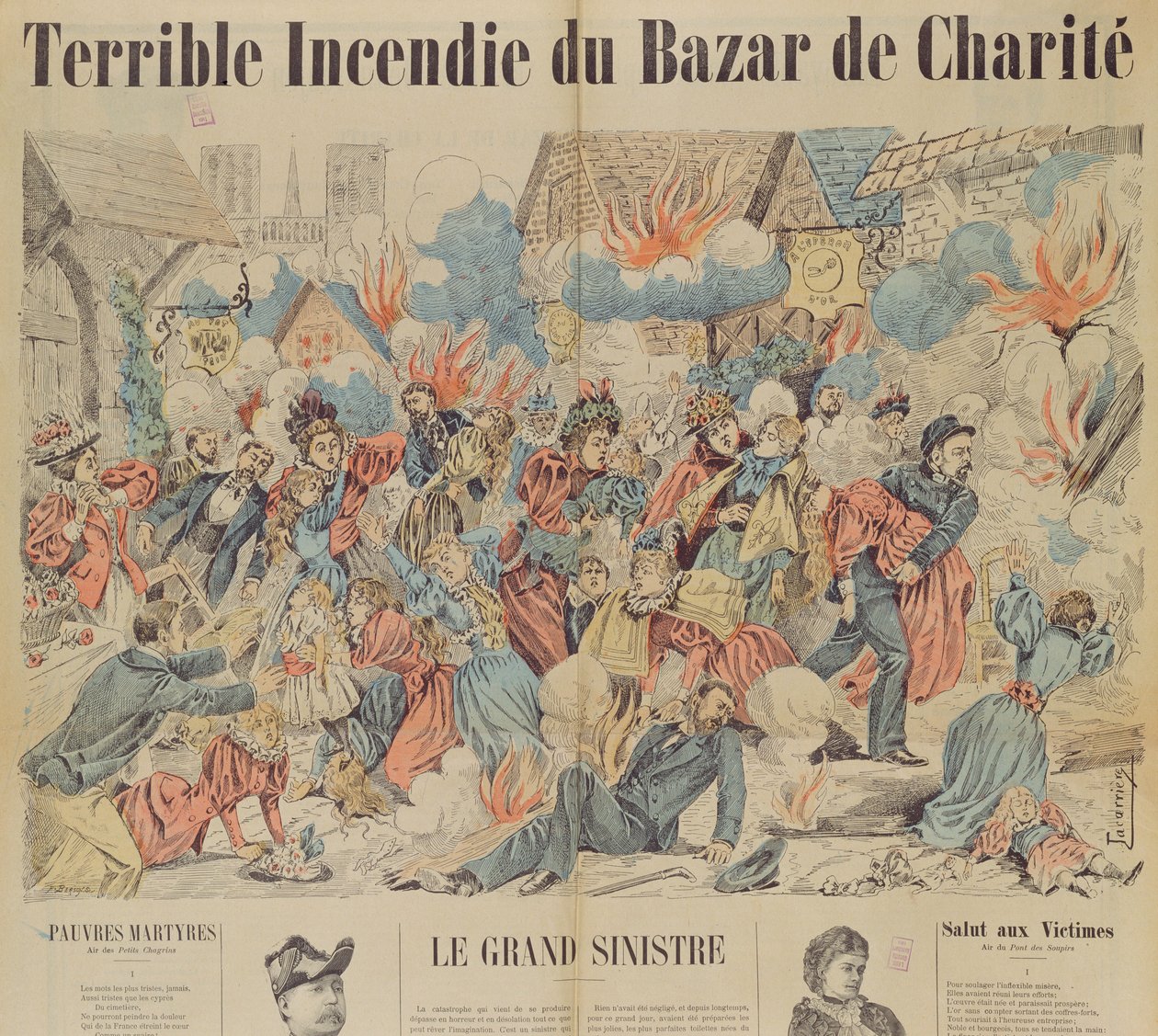 Brand im Bazar de la Charite, 4. Mai 1897 von French School