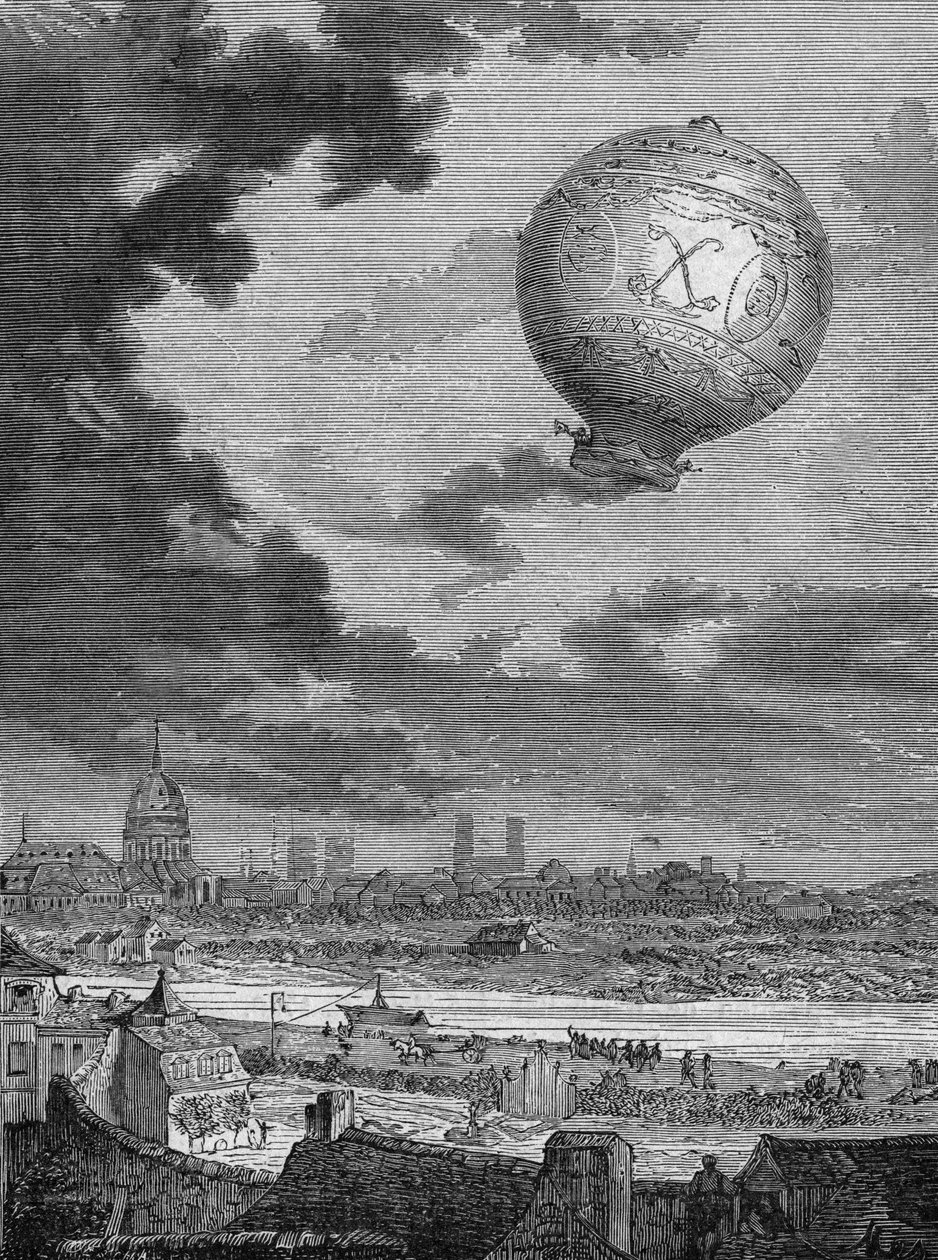 Erste Montgolfière-Fahrt von Pilatre de Rozier und dem Marquis d