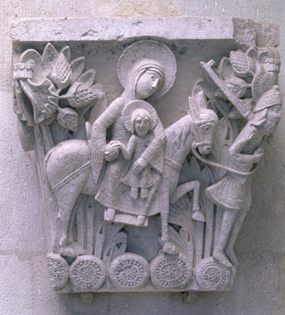 Flucht nach Ägypten, ursprüngliches Kapitell aus dem Kirchenschiff der Kathedrale von French School