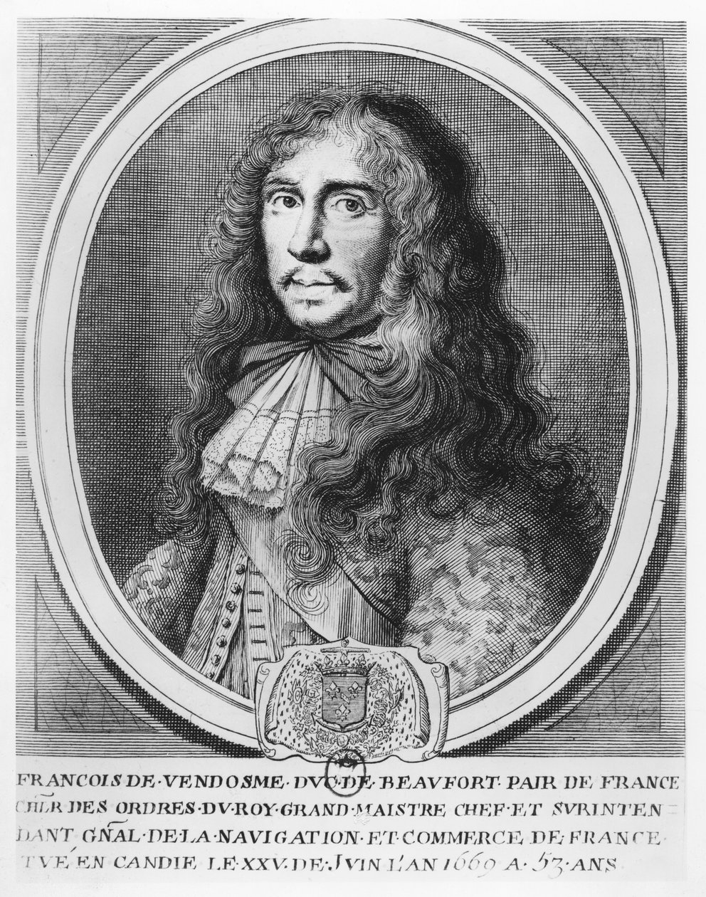 François de Bourbon, Herzog von Beaufort (Stich) von French School
