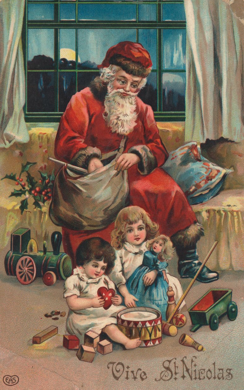 Französische Weihnachtskarte von French School