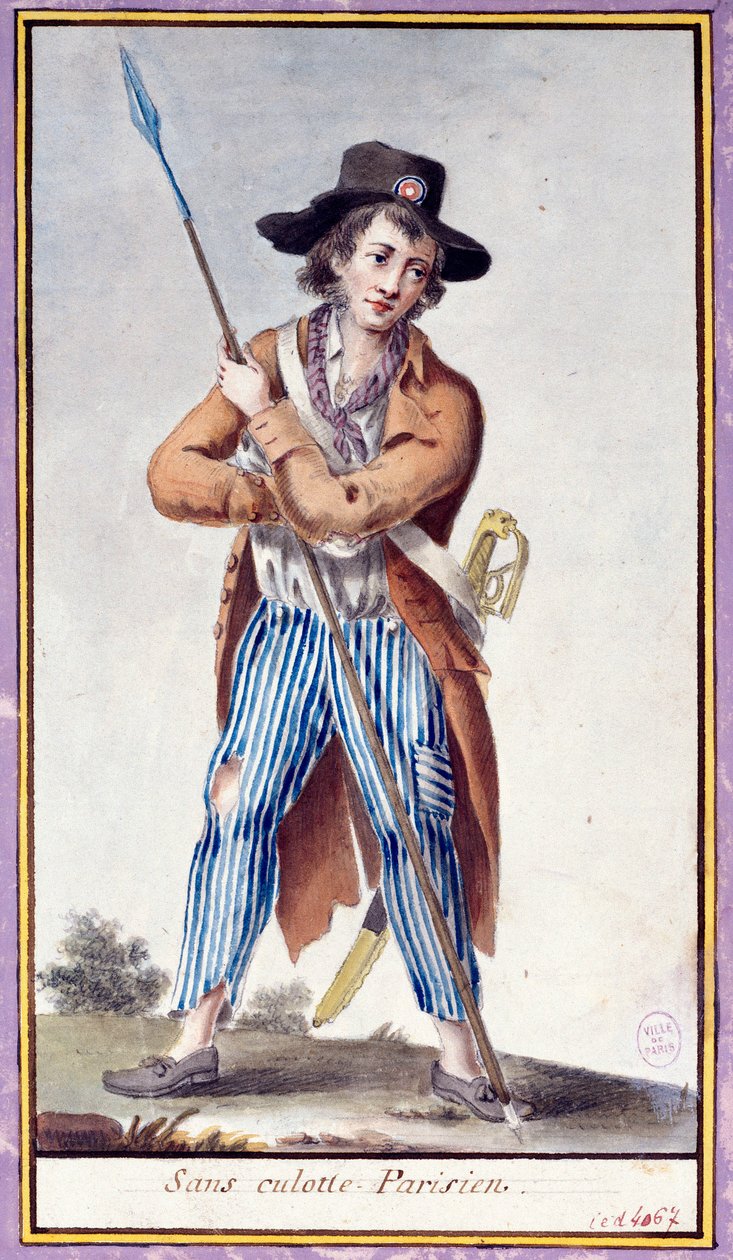 Französische Revolution: die Pariserin ohne Höschen hat die Spieße. Anonymer Druck um 1789. Paris, Musée Carnavalet von French School