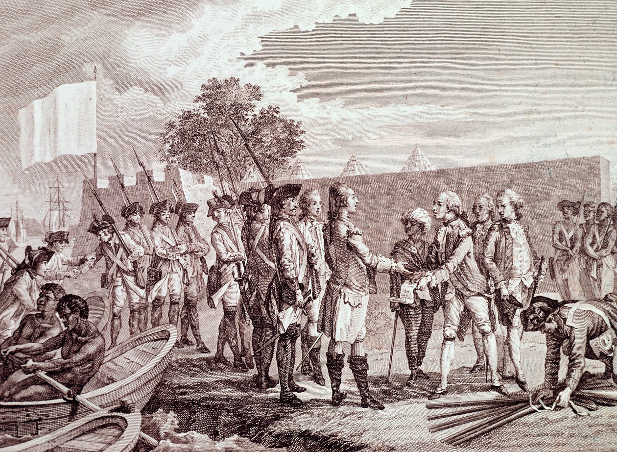 Französische Armee landet in Saint-Louis von Senegal von French School