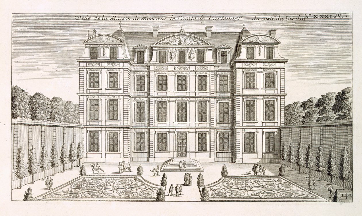 Gartenansicht des Hauses von Graf Vartenaer, ca. 1720er Jahre von French School