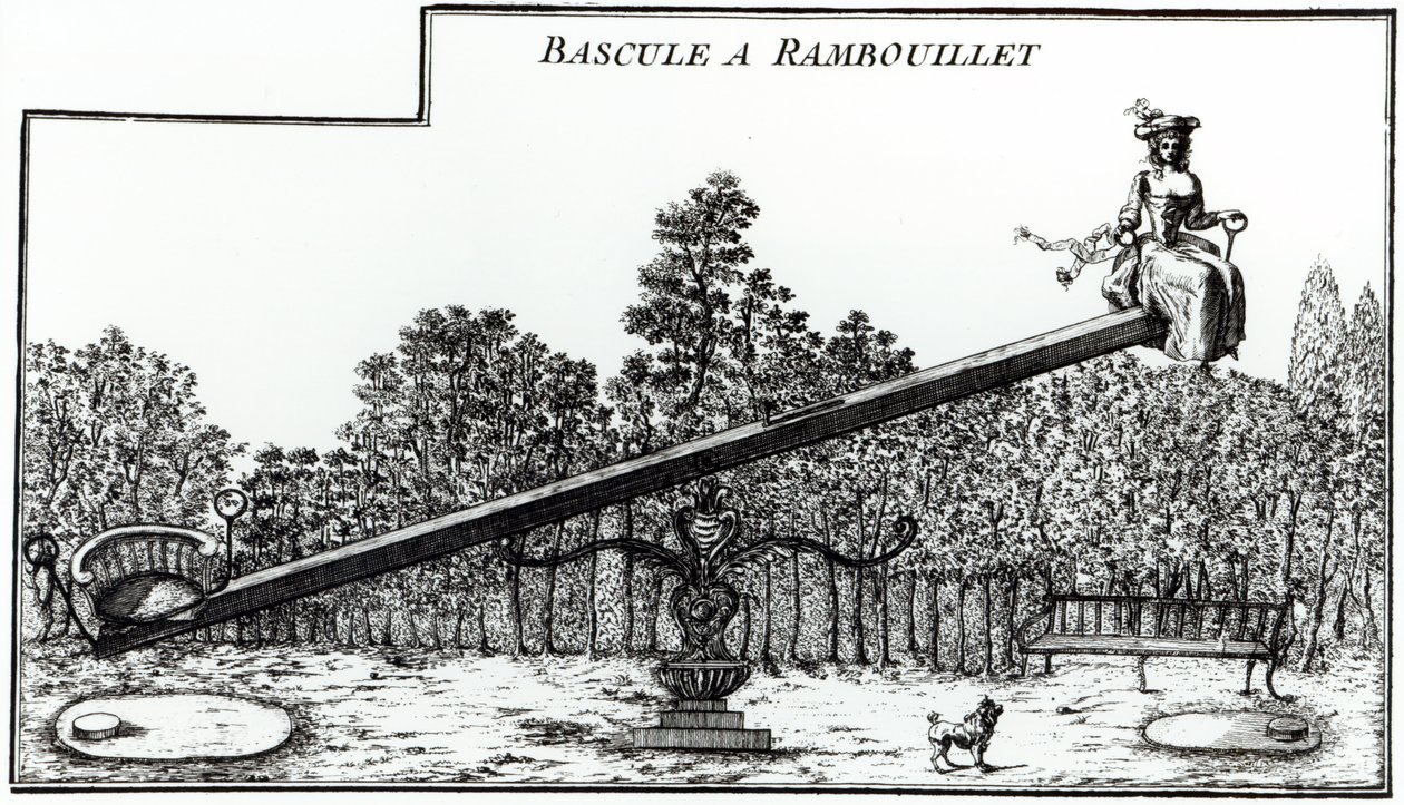Gartenschaukel in Rambouillet, aus Details des Nouveaux Jardins a la Mode von George Louis le Rouge, veröffentlicht 1775-78 von French School