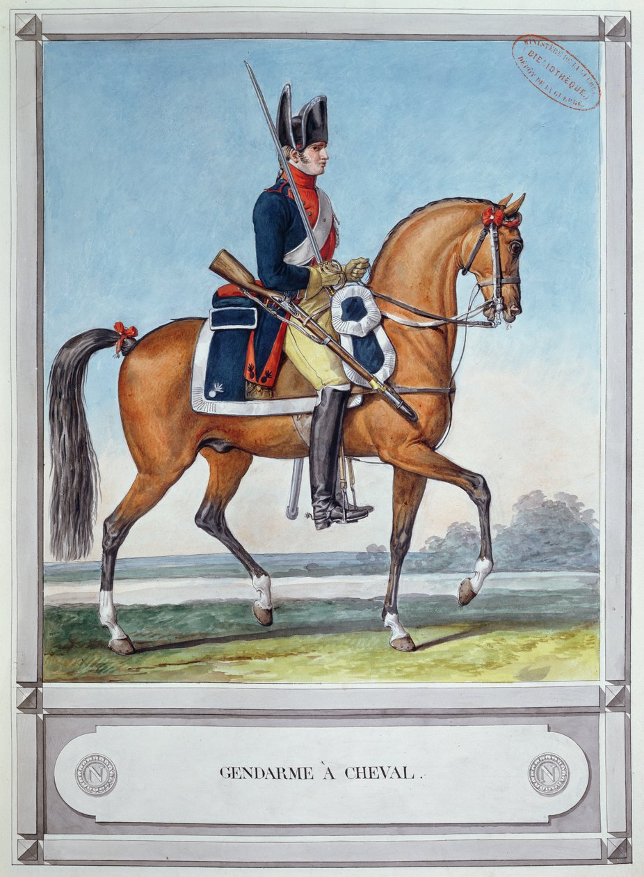 Gendarm auf einem Pferd, ca. 1812 von French School