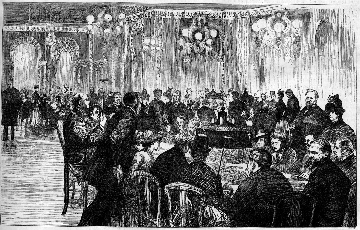 Gesamtansicht des Spielsaals des Casinos von Monte Carlo (Monte-Carlo). Gravur in „Le Monde Illustré“ von French School