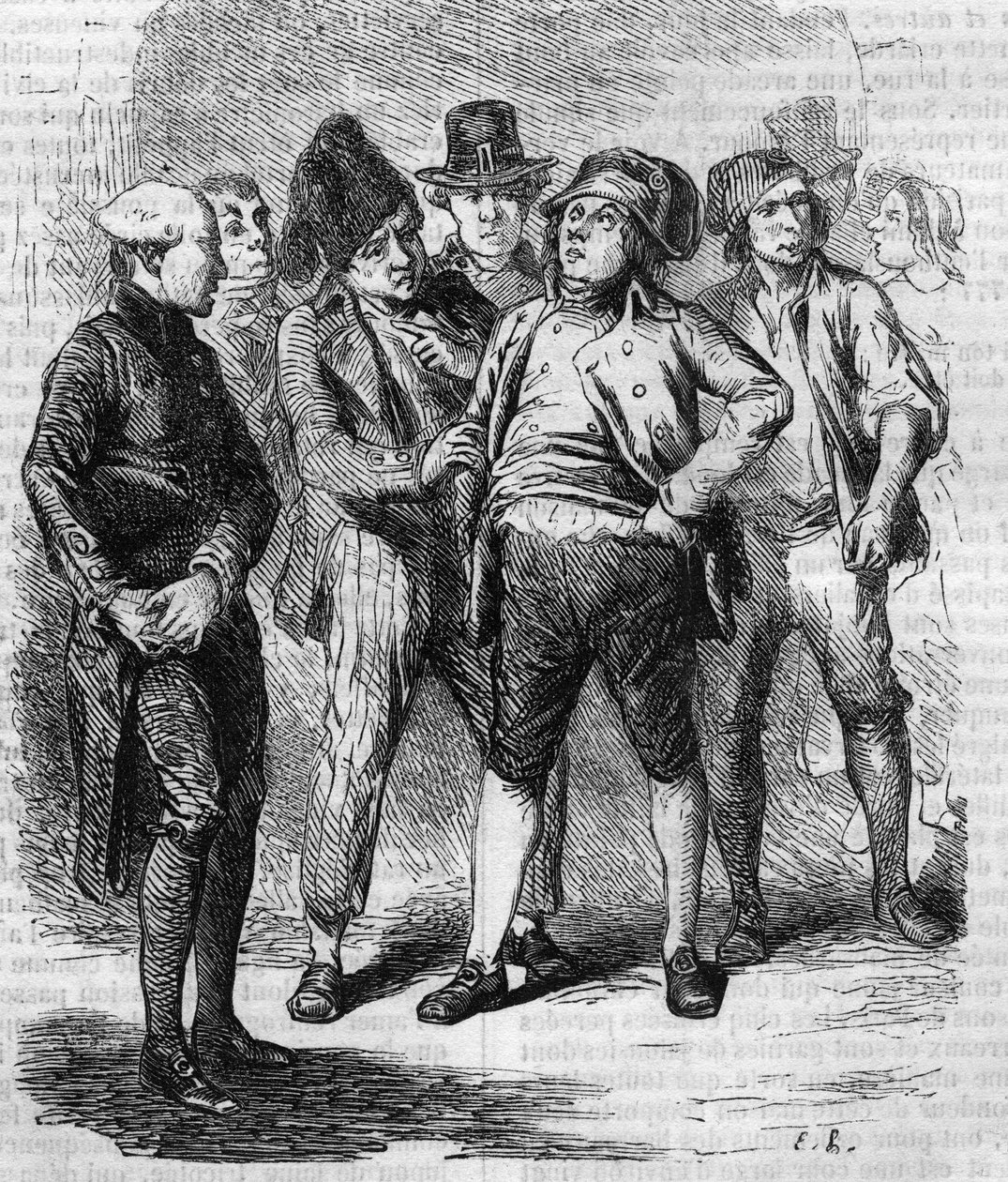 Goriot war während der Revolution Präsident seiner Sektion. Gravur Mitte des 19. Jahrhunderts. Illustration für „Der Vater Goriot“ von Honore de Balzac (1799-1850). von French School