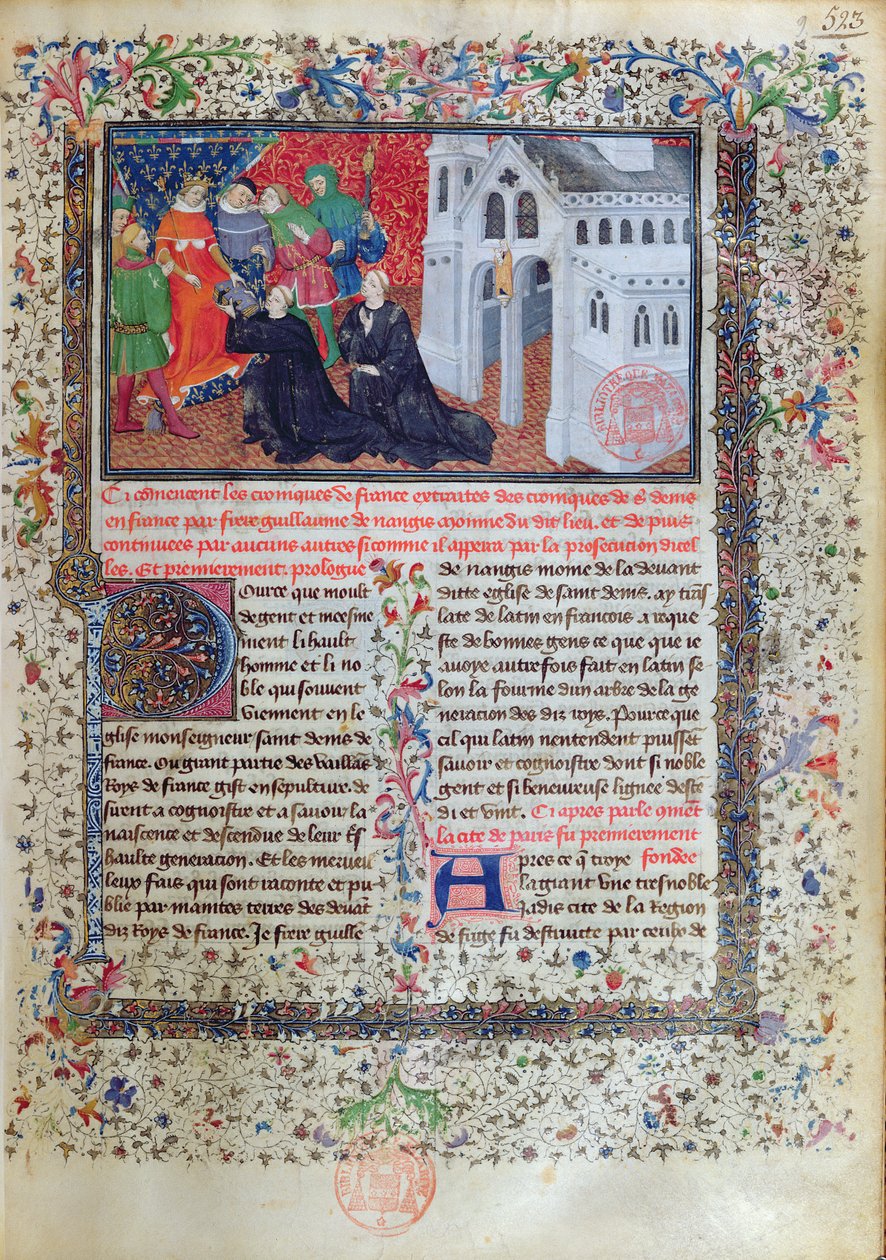 Guillaume de Nangis (gest. 130003) überreicht sein Buch an Philippe IV (1268-1314) le Bel, König von Frankreich von 1285-1314 von French School