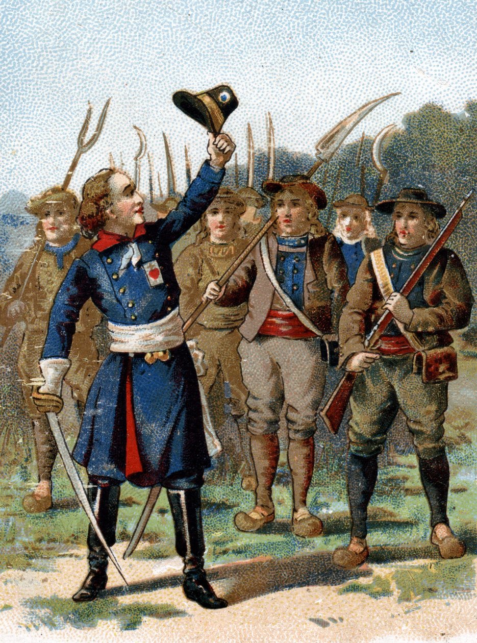 Henri du Vergier, Graf von La Rochejaquelein (oder Verger de La Rochejacquelein) (1772-1794), Hauptmann. Er hat eine Markierung auf seiner Brust. von French School