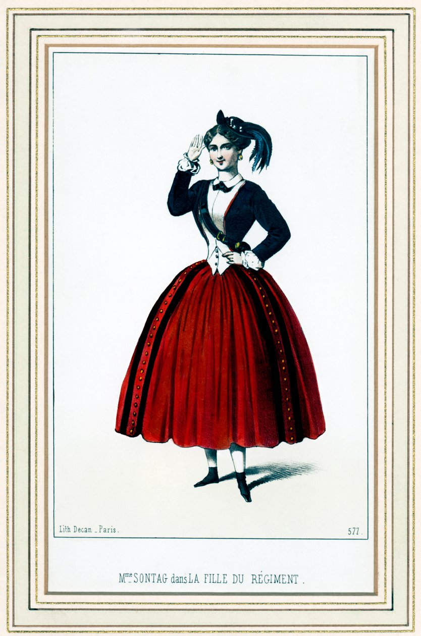 Henriette Sontag, deutsche Sopranistin, in Donizettis La fille du régiment von French School
