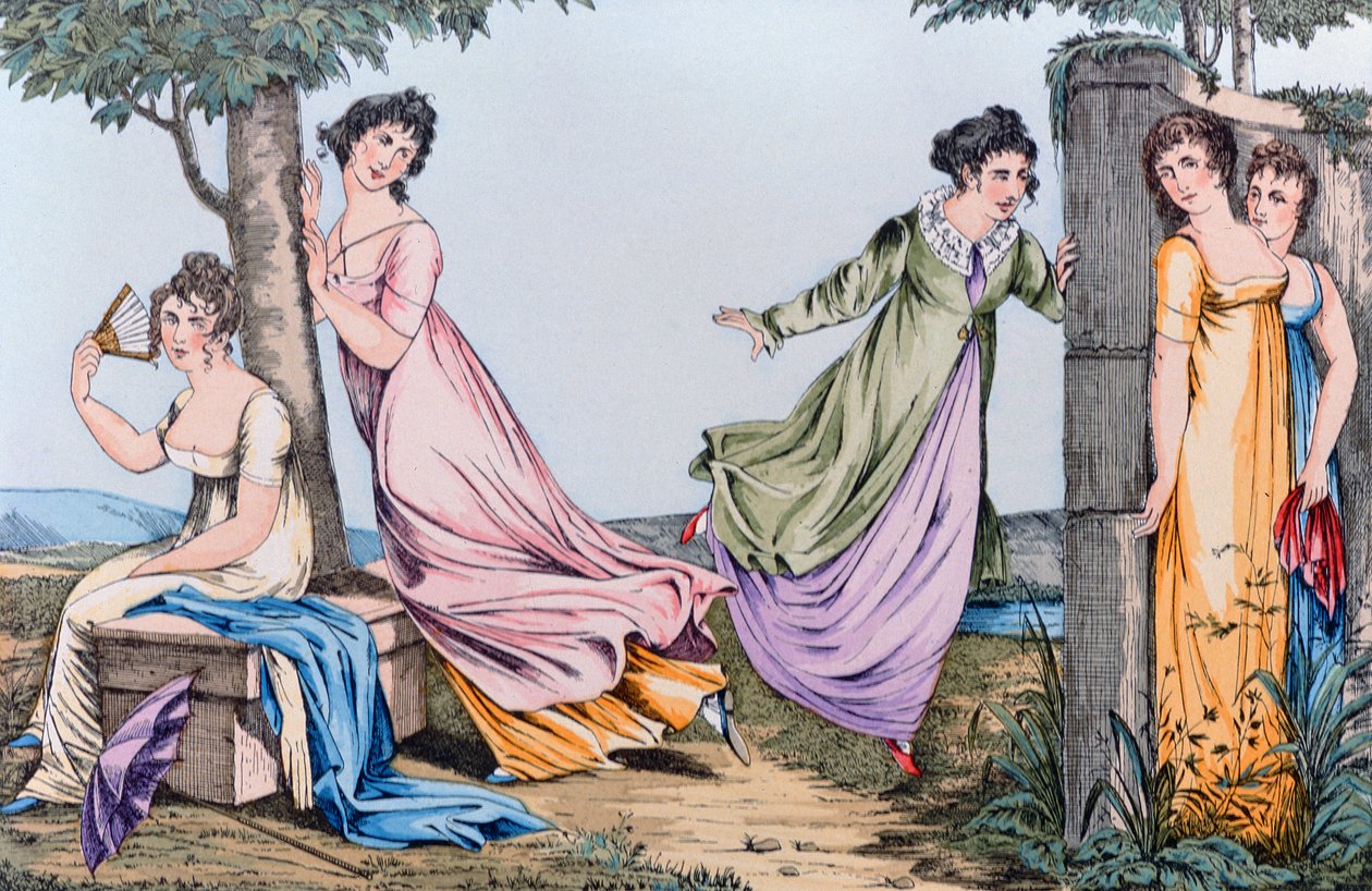 Verstecken, Illustration aus Le Bon Genre, frühes 19. Jahrhundert von French School