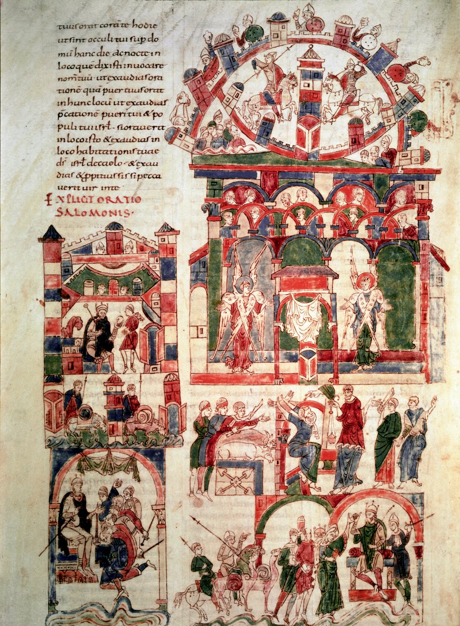 Geschichte des Lebens von König Salomo Seite der Bibel von Noailles (10. oder 11. Jahrhundert) Paris, B.N. von French School