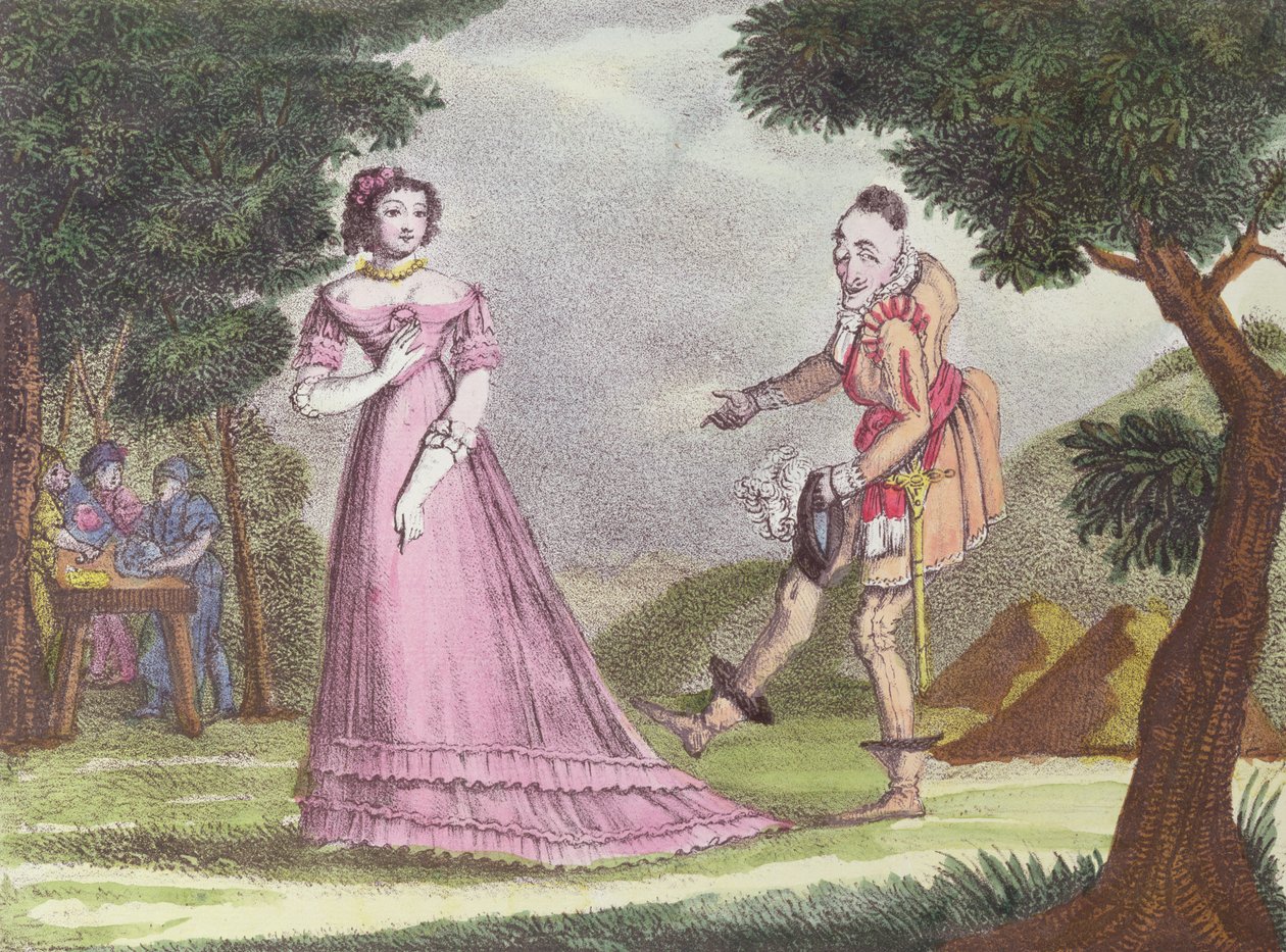 Illustration für Riquet à la Houppe, Märchen von Charles Perrault, ca. 1820-30 von French School