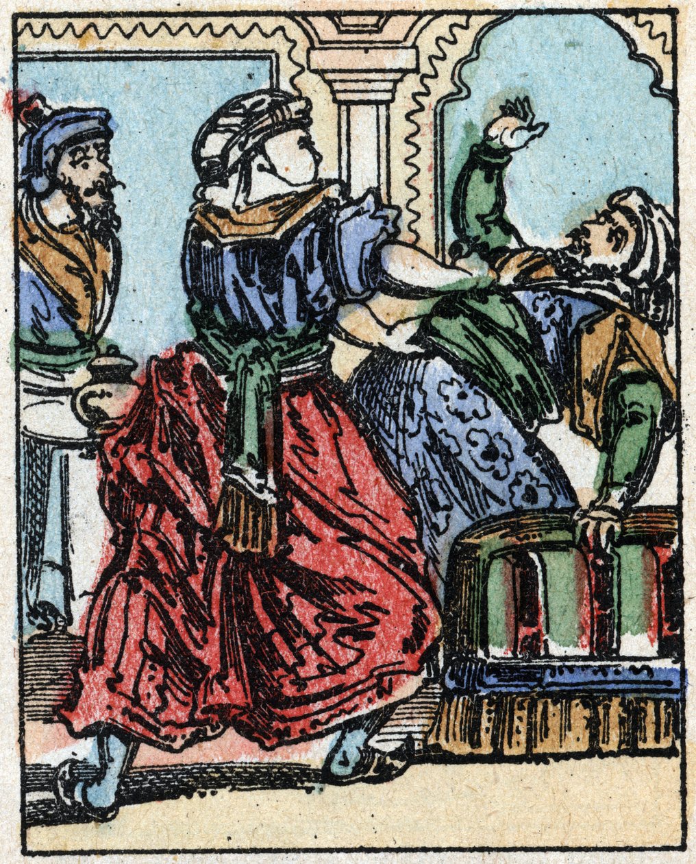 Illustration für die Märchen aus Tausendundeiner Nacht. Ali-Baba. Holzschnitt von Imaging Pellerin - Epinal, sp. Ende des 19. Jahrhunderts von French School