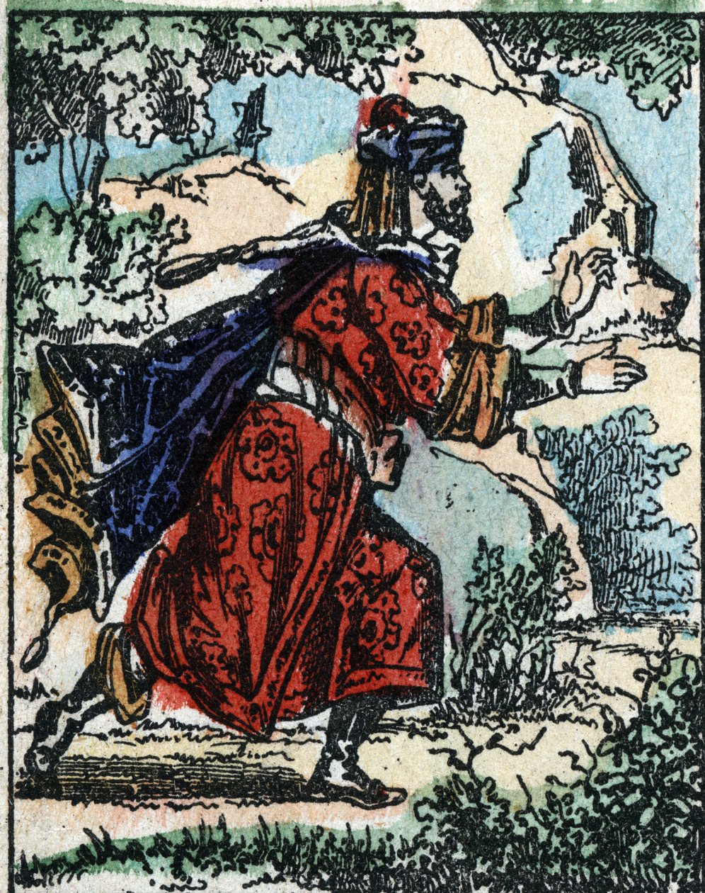 Illustration für die Geschichten aus Tausendundeiner Nacht. Ali Baba. Holzschnitt von Imaging Pellerin - Epinal, sp. Ende des 19. Jahrhunderts. von French School