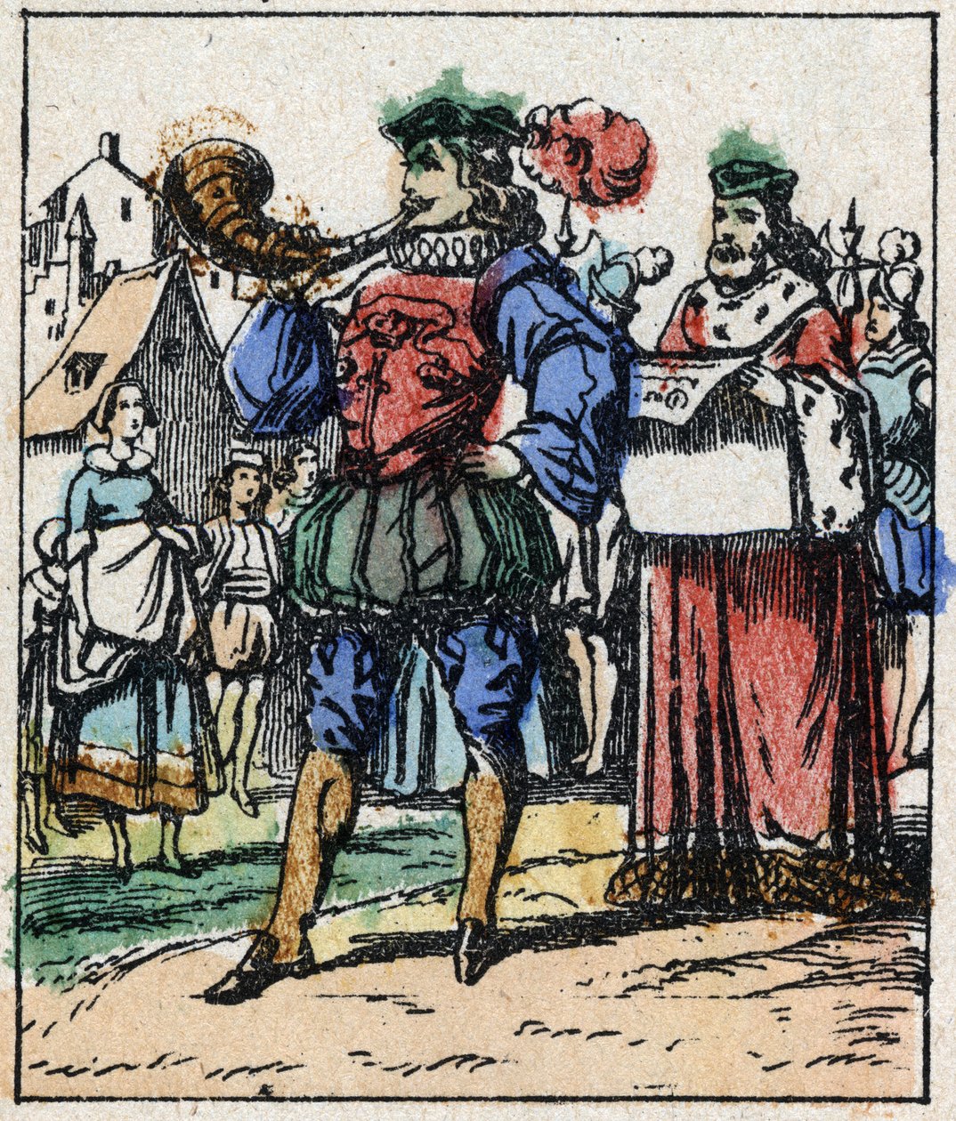 Illustration des Märchens „Aschenputtel oder Der kleine Glasschuh“ von Charles Perrault. Holzgravur von Imagery Pellerin - Epinal, sp. 19. Jahrhundert. von French School
